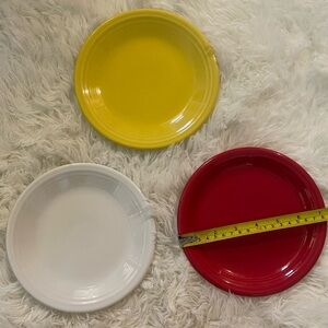 Fiestaware Salad Plates - 3 total - Red, White, & Yellow - great condition!